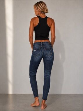 Express Cropped Legging Midrise Dark Wash